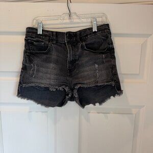 EXPRESS Shortie High Rise Jean Shorts - Black Size 2